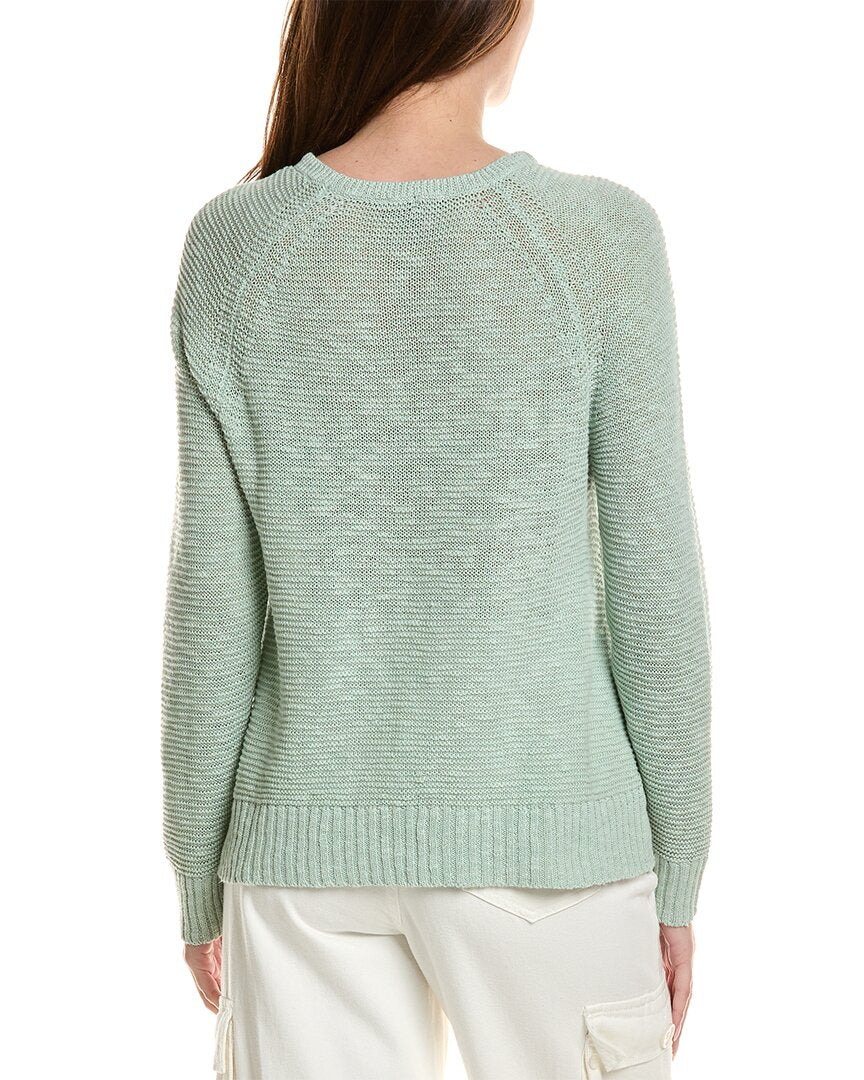 Eileen Fisher Crewneck Raglan Sleeve Linen-Blend Sweater