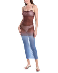 Weworewhat Mesh Scoop Maxi Slip Dress