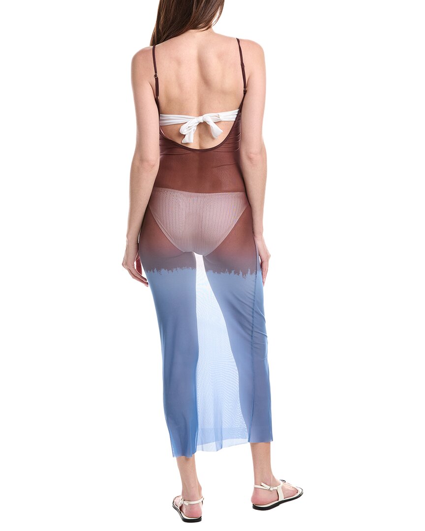 Weworewhat Mesh Scoop Maxi Slip Dress