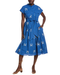 Gracia Embroidered Sleeveless Belt Dress