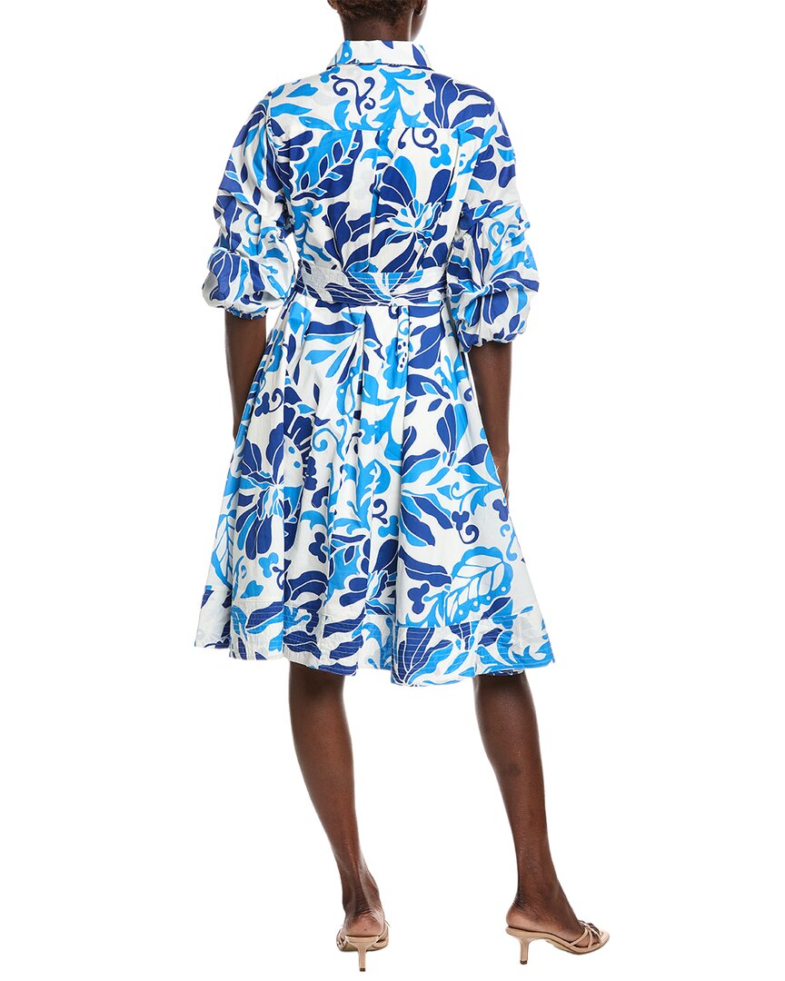 Gracia Pleated Puffed Sleeve A-Line Shirtdress