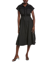 Gracia Eyelet Bodice Tie Waist Midi Dress