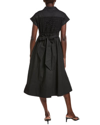 Gracia Eyelet Bodice Tie Waist Midi Dress