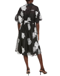 Gracia Floral Embroidered Puffed Sleeve Shirtdress