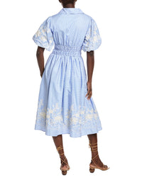 Gracia Elastic Waist Embroidered Midi Dress