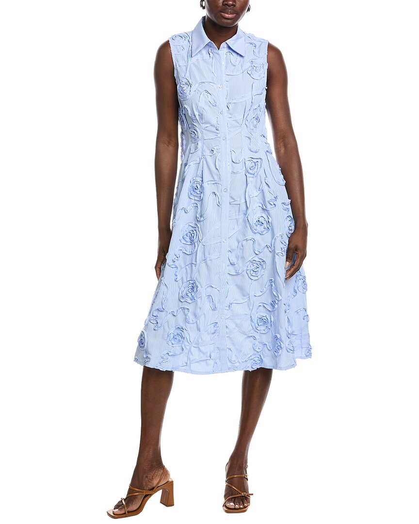 Gracia Lace Detail Sleeve Button Down A-Line Dress