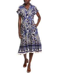 Gracia Floral Print Collared Midi Dress