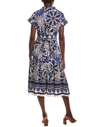 Gracia Floral Print Collared Midi Dress