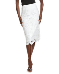 Gracia Paisley Lace Midi Pencil Skirt