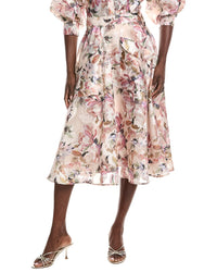 Gracia Gracia Floral Print Organza Wide Skirt