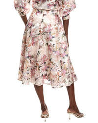 Gracia Gracia Floral Print Organza Wide Skirt