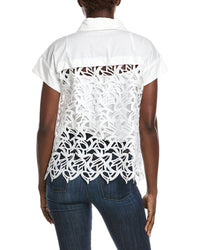 Gracia Hollow-Out Lace Embroidered Front Pocket Top