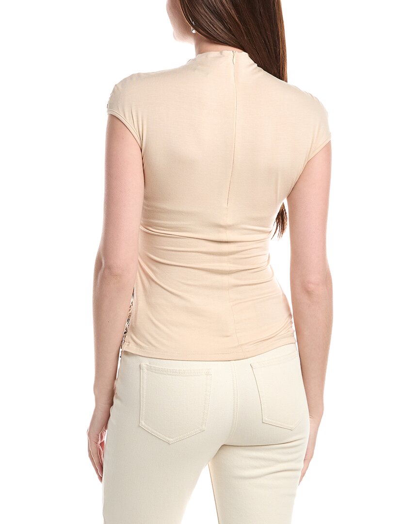 Gracia Lace Overlayed Cap Sleeve Mock Neck Top