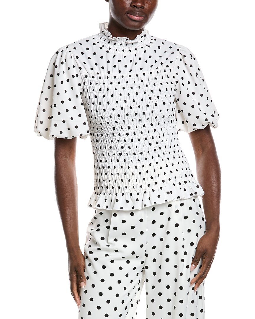 Gracia Smocked Polka Dots Top