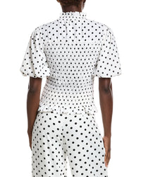 Gracia Smocked Polka Dots Top