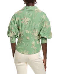Gracia Embroidered Eyelet Blouse