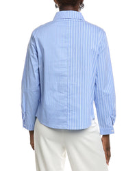 Gracia Bead Embellishments Pinstripe Shirt