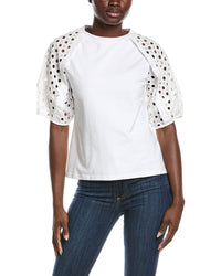 Gracia Eyelet Sleeve Top