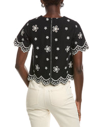 Gracia Embroidered Eyelet Crop Top