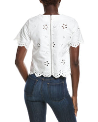 Gracia Embroidered Eyelet Crop Top