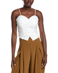 Gracia Ruffled Detail Mesh Fabric Top