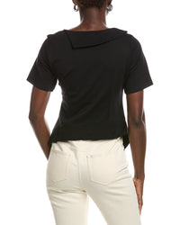 Gracia Asymmetrical Neck Ruched Solid Top
