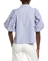 Gracia Ribbon Balloon Sleeve Blouse
