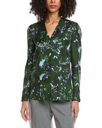 Lafayette 148 New York Printed Silk Blouse