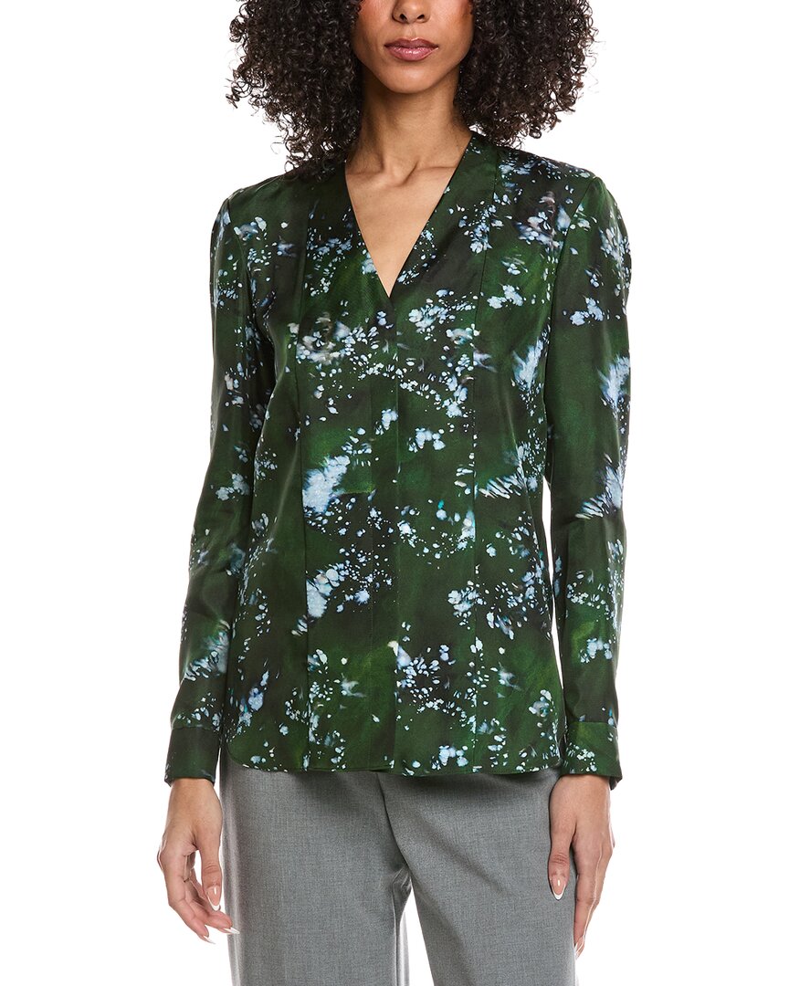 Lafayette 148 New York Printed Silk Blouse