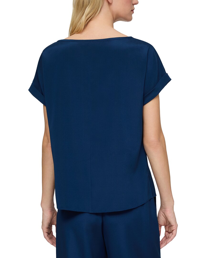 Lafayette 148 New York Wide V-Neck Cuff Sleeve Blouse