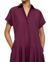 Lafayette 148 New York Collared Drop Waist Dress