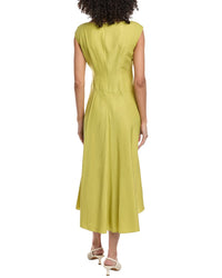 Lafayette 148 New York Drape Silk & Linen-Blend Midi Dress