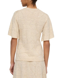 Lafayette 148 New York Jacquard Flutter Sleeve Sweater