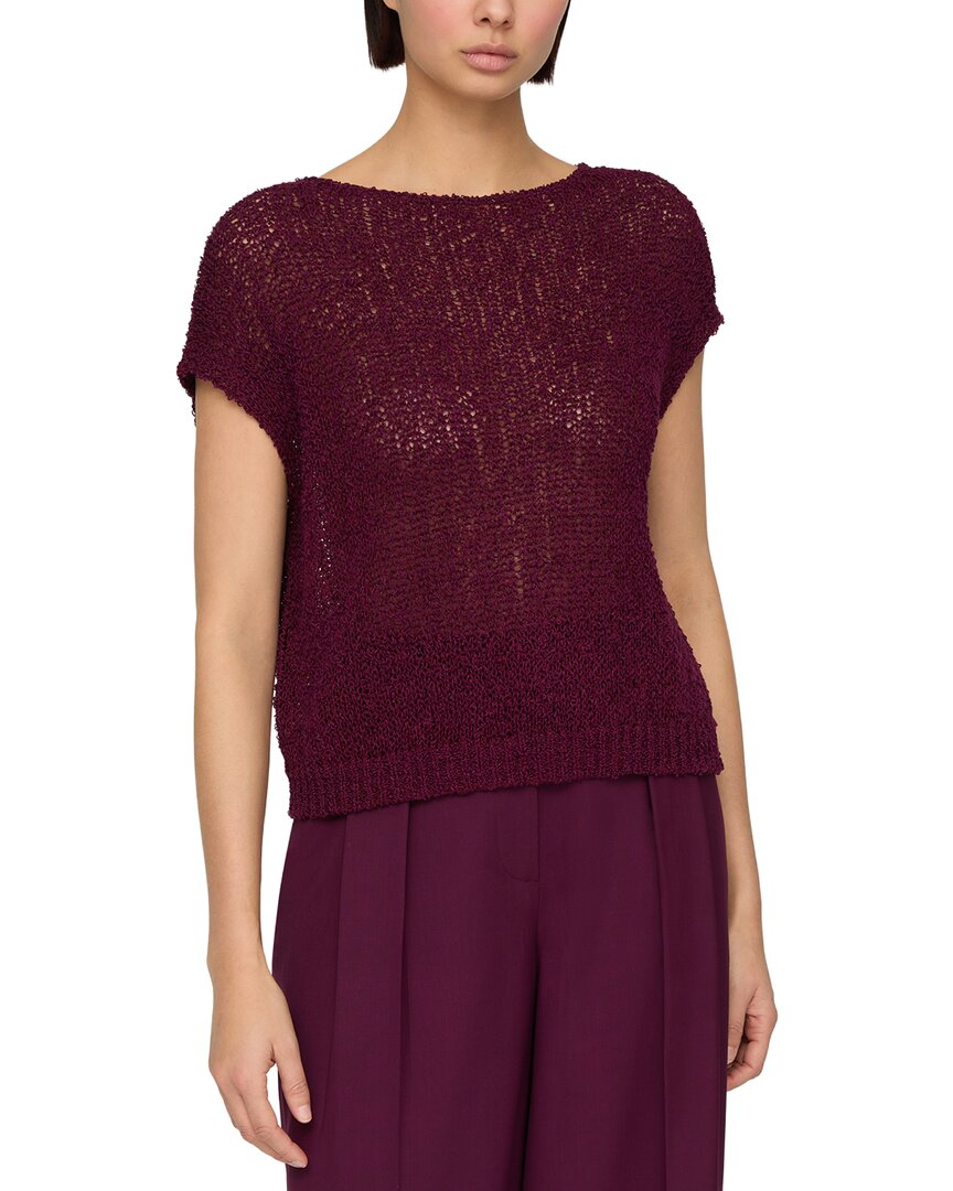 Lafayette 148 New York Open Stitch Bateau Neck Sweater