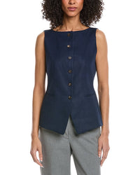 Lafayette 148 New York Cutaway Linen Vest