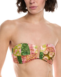 Monte And Lou Ruched U-Wire Bandeau Bikini Top