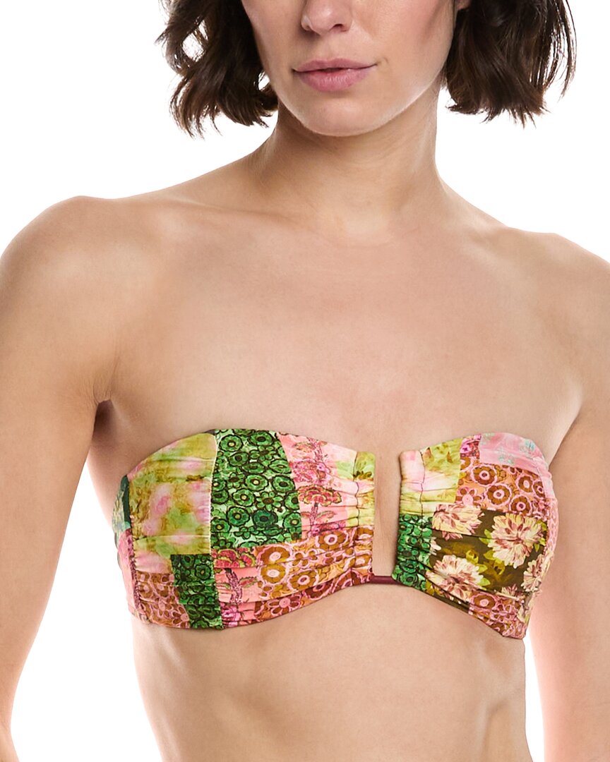 Monte And Lou Ruched U-Wire Bandeau Bikini Top