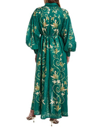 Agua By Agua Bendita Taos Esmeralda Linen Shirtdress