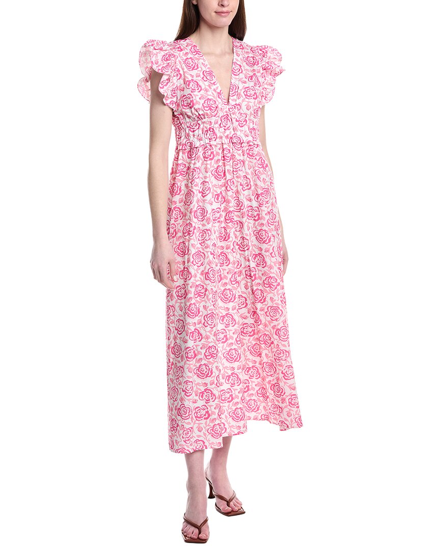 Sail To Sable Flutter Sleeve V Neck Maxi Dress