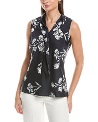 Tahari Asl Petite Hammered Satin Top