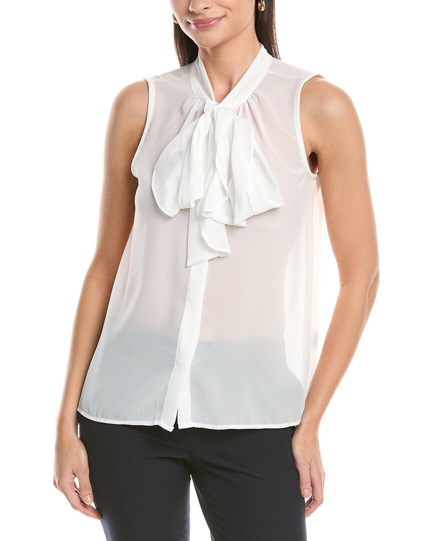 Tahari Asl Ruffle Scarf Neck Top