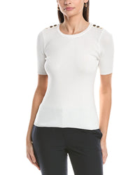 Tahari Asl Button Shoulder Top