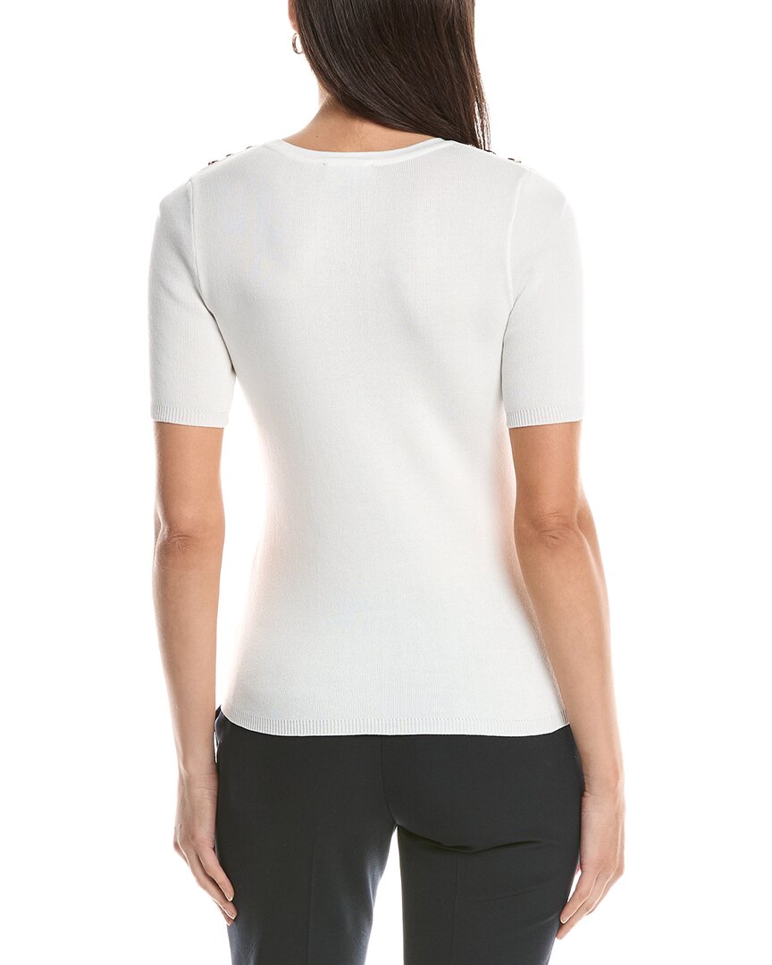 Tahari Asl Button Shoulder Top