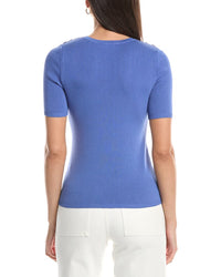 Tahari Asl Button Shoulder Top