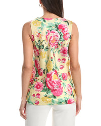 Tahari Asl Hammered Satin Tank