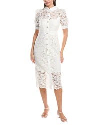 Tahari Asl Short Sleeve Lace Midi Dress