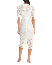 Tahari Asl Short Sleeve Lace Midi Dress