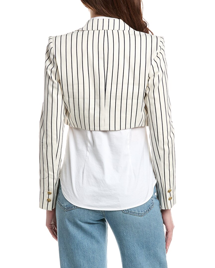 L'agence Izzie Cropped Linen-Blend Blazer