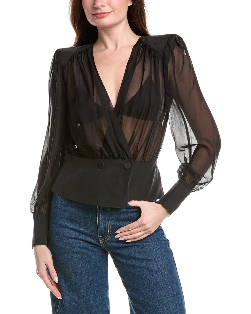L'agence Yan Front Wrap Blouse