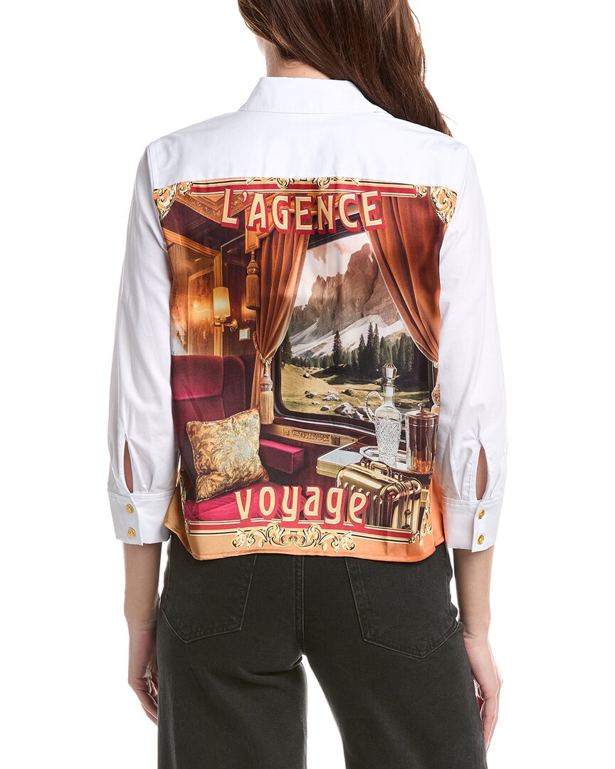 L'agence Fawn Scarf Back 3/4 Sleeve Blouse